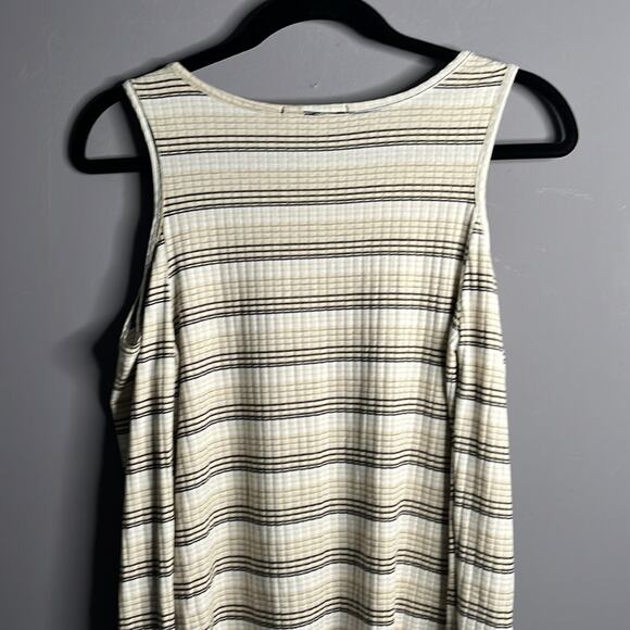 Glow Passion Cream and Black Striped Cold Shoulder Top Size Small - Picture 5 of 8